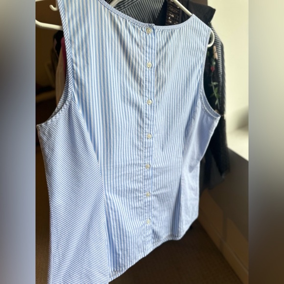 Tristan Blue and White Striped Tank Top - Picture 12 of 14